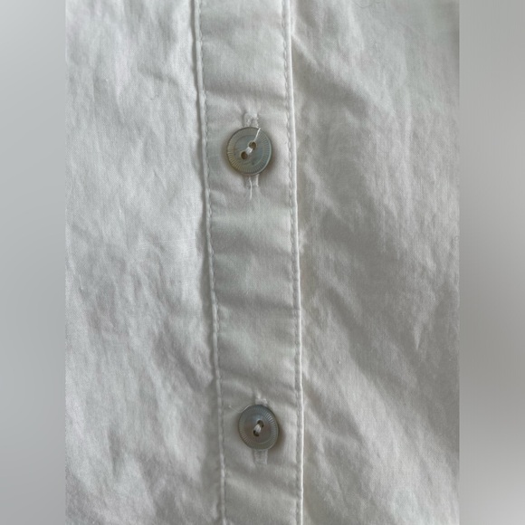 Eileen Fisher white classic button down shirt | pajama style organic cotton | S - Picture 6 of 15